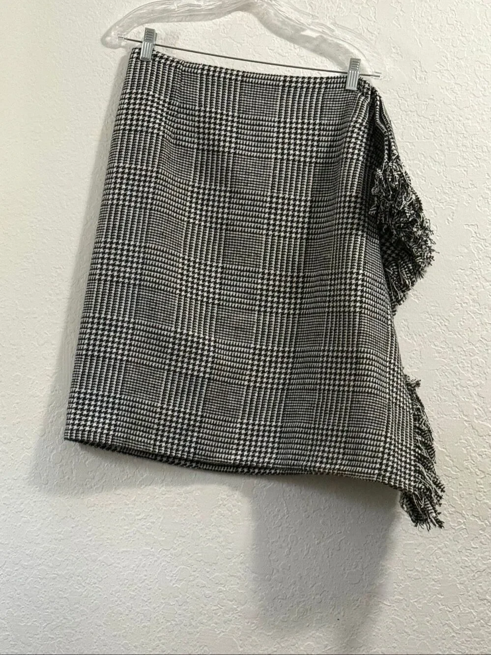 Anthropologie Mare Mare Fringed Plaid Ruffled Mini Skirt M boho festival luxury